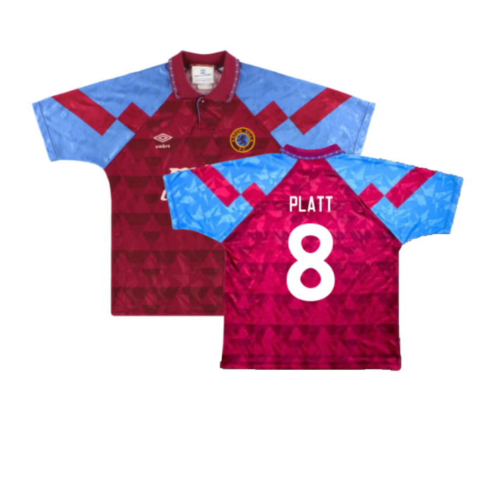 Aston Villa 1990-92 Home Shirt (Good) (Platt 8)