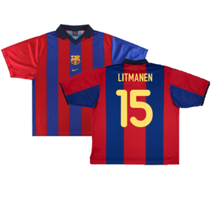 Barcelona 2000-01 Home Shirt (XL) (Very Good) (Litmanen 15)_0