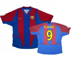 Barcelona 2002-2003 Home Shirt (XL Boys) (Good) (Kluivert 9)_0