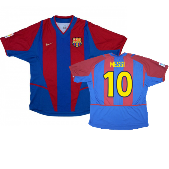 Barcelona 2002-2003 Home Shirt (XL Boys) (Good) (Messi 10)