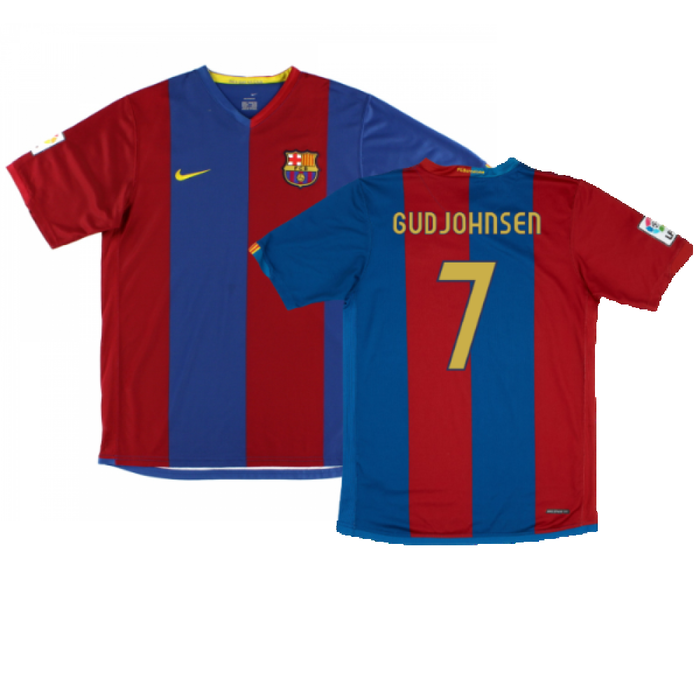 Barcelona 2006-07 Home Shirt (Sponsorless) (Excellent) (Gudjohnsen 7)