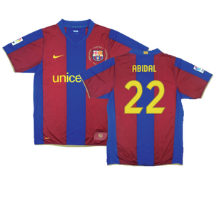 Barcelona 2007-08 Home Shirt (XL) (Excellent) (Abidal 22)_0