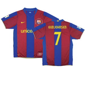 Barcelona 2007-08 Home Shirt (XL) (Excellent) (Gudjohnsen 7)_0