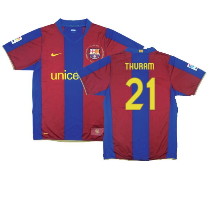 Barcelona 2007-08 Home Shirt (L) (Excellent) (Thuram 21)