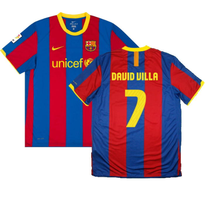 Barcelona 2010-11 Home Shirt (L) (Very Good) (David Villa 7)