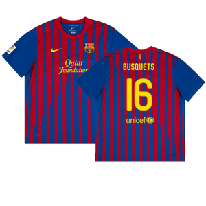 Barcelona 2011-12 Home Shirt (L) (Excellent) (Busquets 16)_0