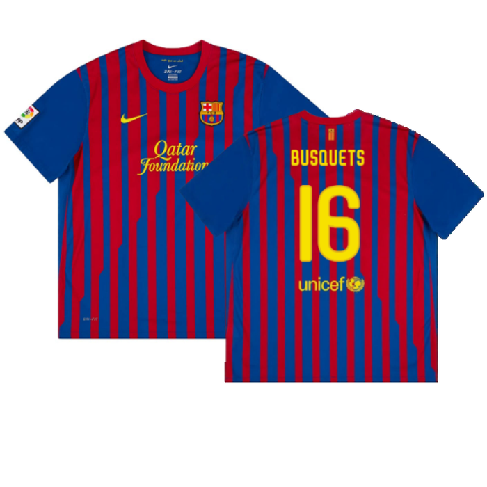 Barcelona 2011-12 Home Shirt (L) (Excellent) (Busquets 16)