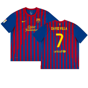 Barcelona 2011-12 Home Shirt (S) (Good) (David Villa 7)_0