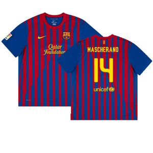 Barcelona 2011-12 Home Shirt (L) (Excellent) (Mascherano 14)_0