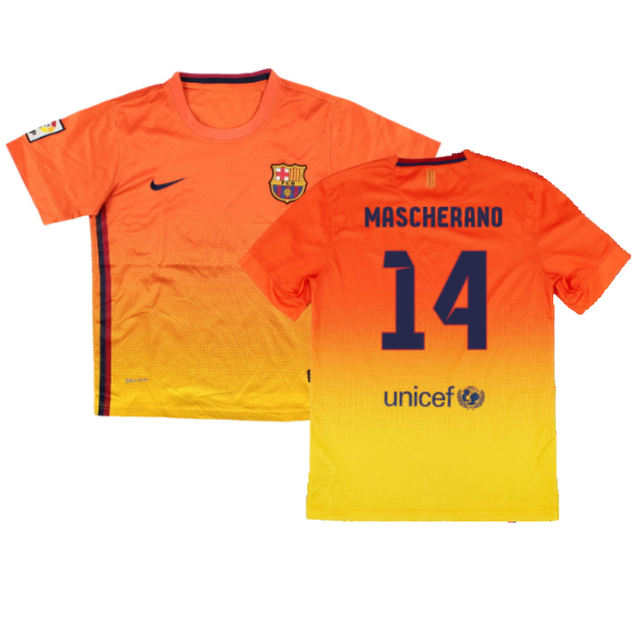 Barcelona 2012-13 Away Shirt (Sponsorless) (LB) (MASCHERANO 14) (Very Good)