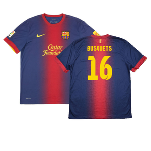 Barcelona 2012-13 Home Shirt (XL) (Excellent) (Busquets 16)_0