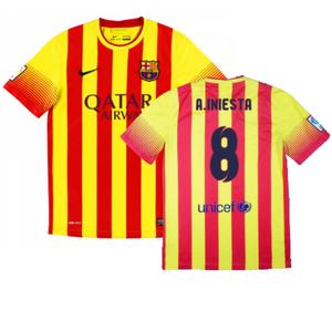 Barcelona 2013-14 Away Shirt (Very Good) (A.Iniesta 8)_0