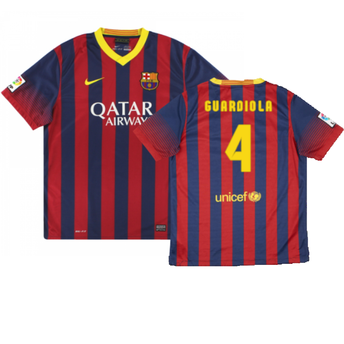 Barcelona 2013-14 Home Shirt (XL) (Good) (Guardiola 4)