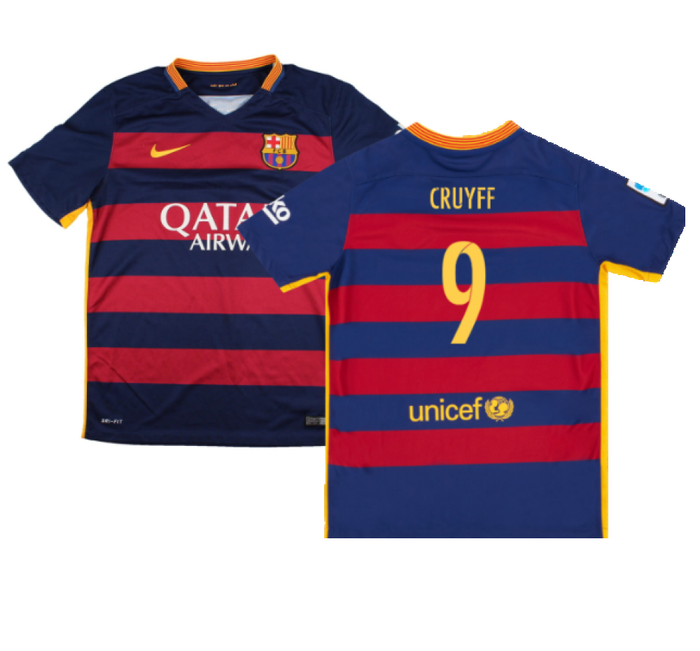 Barcelona 2015-16 Home Shirt (2XL) (Mint) (Cruyff 9)