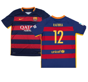 Barcelona 2015-16 Home Shirt (2XL) (Mint) (Rafinha 12)_0