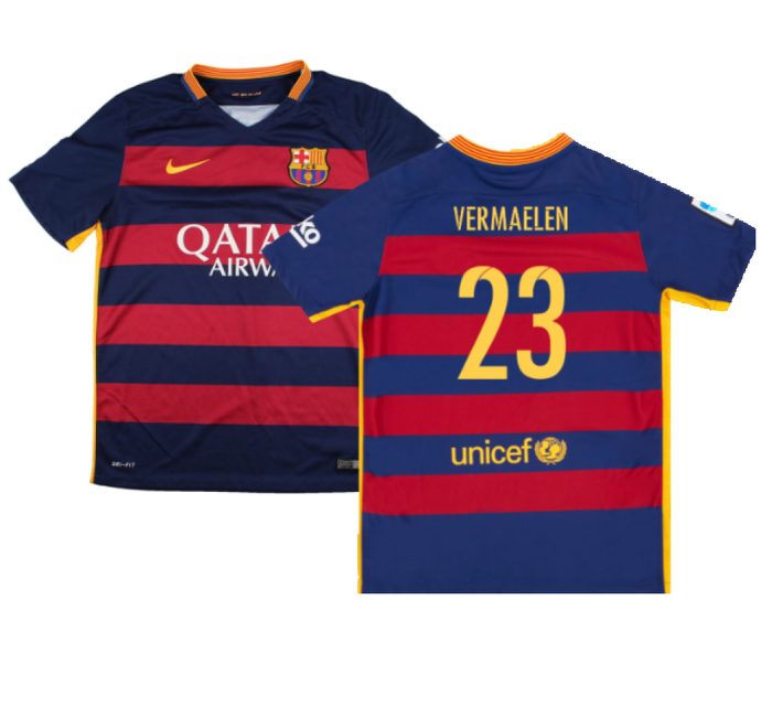 Barcelona 2015-16 Home Shirt (2XL) (Mint) (Vermaelen 23)