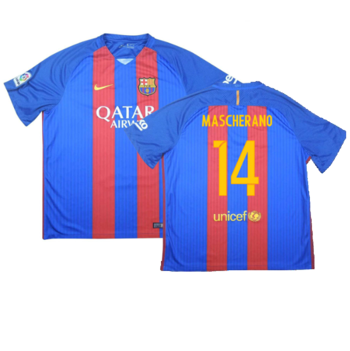 Barcelona 2016-17 Home Shirt (S) (Very Good) (Mascherano 14)