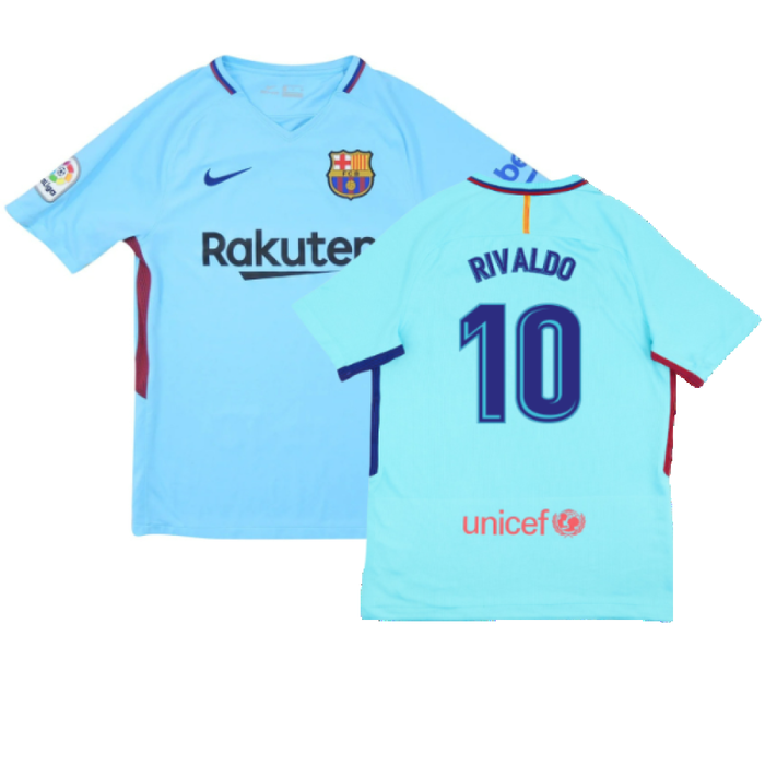 Barcelona 2017-18 Away Shirt (2XL) (Very Good) (Rivaldo 10)