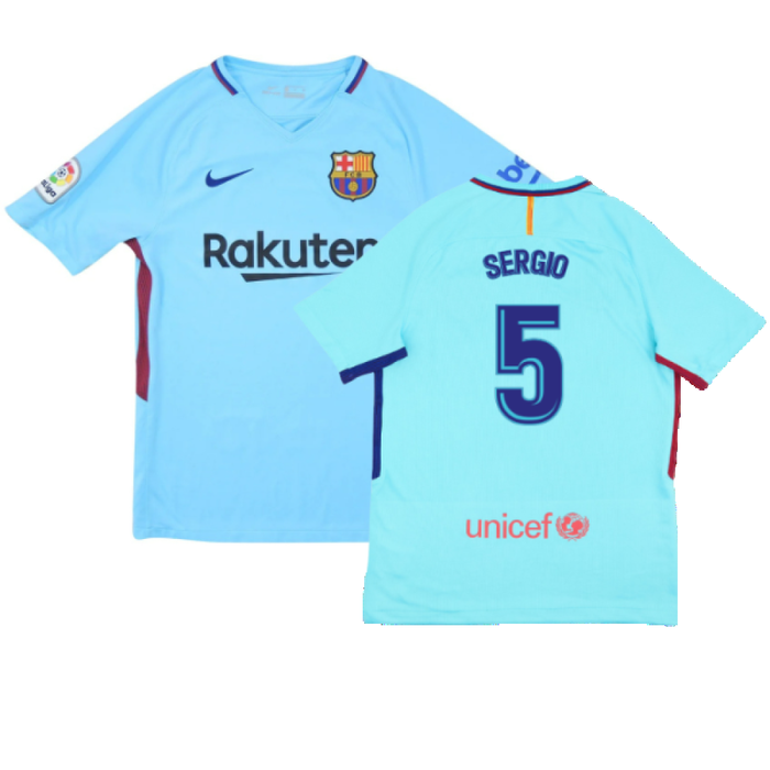 Barcelona 2017-18 Away Shirt (2XL) (Very Good) (Sergio 5)