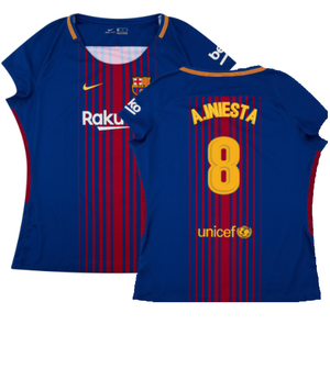 Barcelona 2017-18 Home Shirt (Womens) (XL) (Mint) (A.Iniesta 8)_0