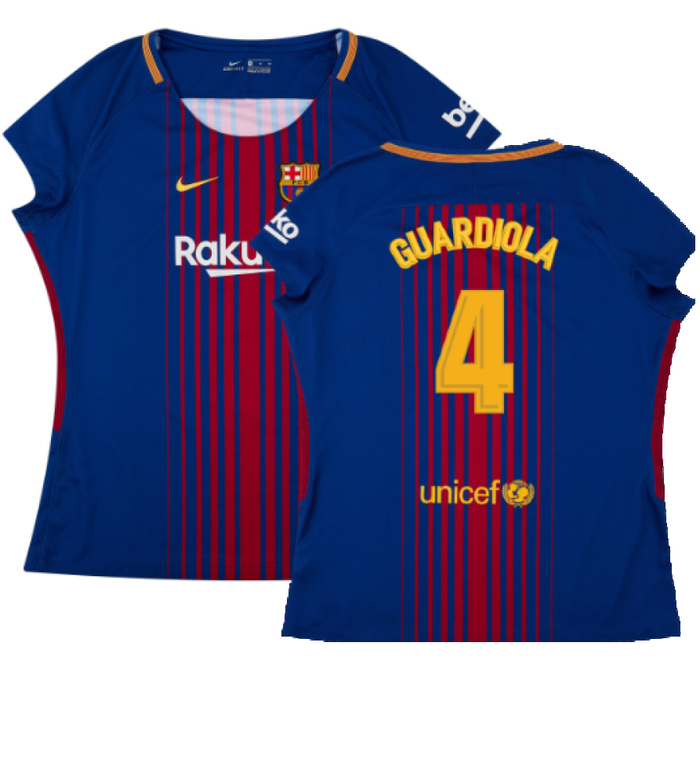 Barcelona 2017-18 Home Shirt (Womens) (M) (Mint) (Guardiola 4)