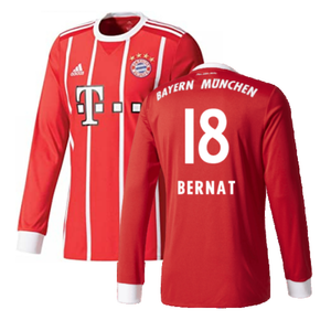 Bayern Munich 2017-18 Home Long Sleeve Shirt (XL) (Excellent) (Bernat 18)_0