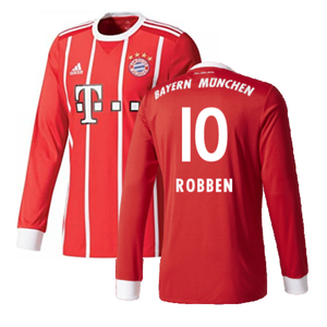 Bayern Munich 2017-18 Home Long Sleeve Shirt (XL) (Excellent) (Robben 10)_0