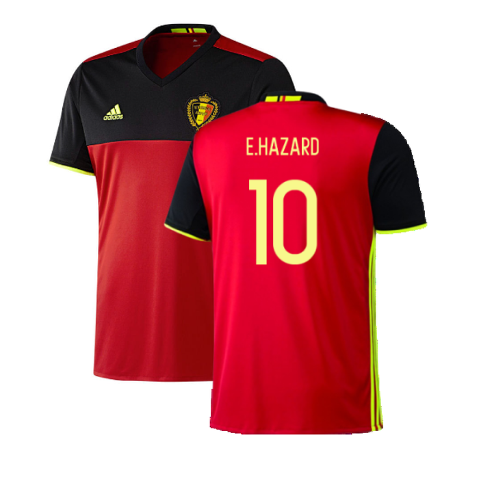 2016-2017 Belgium Home Adidas Football Shirt (xl) (Good) (E.Hazard 10)