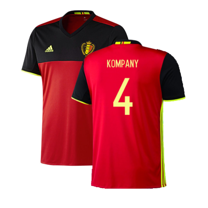 2016-2017 Belgium Home Adidas Football Shirt (xl) (Good) (Kompany 4)