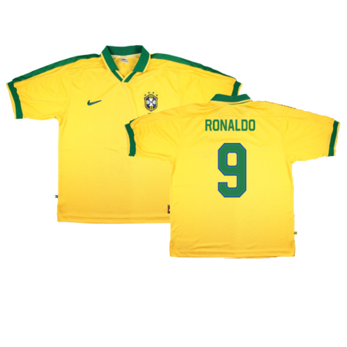 Brazil 1997-98 Home Shirt (XL) (Very Good) (RONALDO 9)