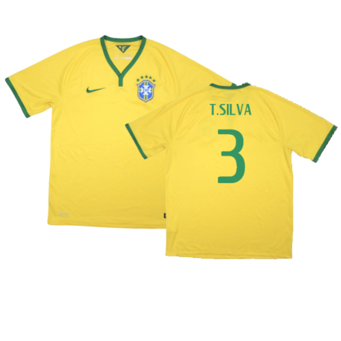 Brazil 2014-15 Home Shirt (Excellent) (T.Silva 3)