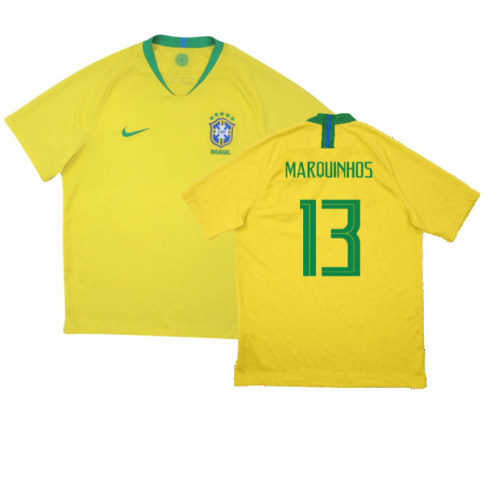 Brazil 2018-19 Home Shirt (Excellent) (Marquinhos 13)