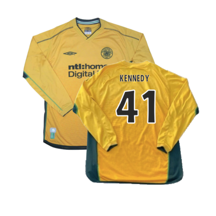 Celtic 2002-2003 Long Sleeve Away Shirt (Excellent) (Kennedy 41)