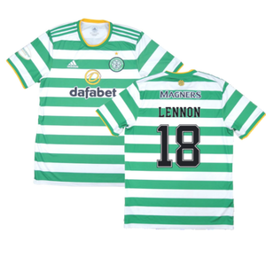 Celtic 2020-21 Home Shirt (XL) (Mint) (LENNON 18)_0