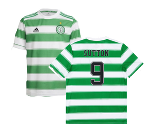 Celtic 2021-22 Home Shirt (Sponsorless) (L) (SUTTON 9) (Good)_0