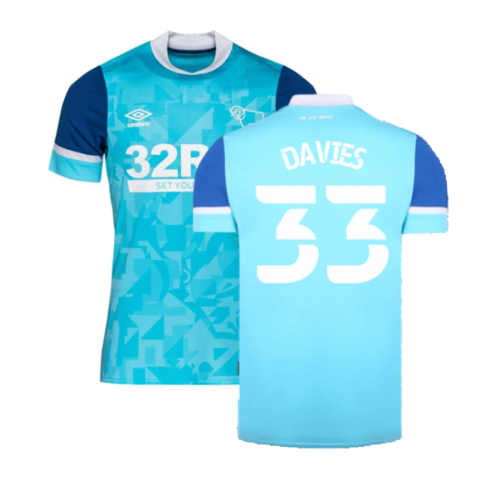 Derby County 2021-22 Away Shirt (XL) (Mint) (Davies 33)