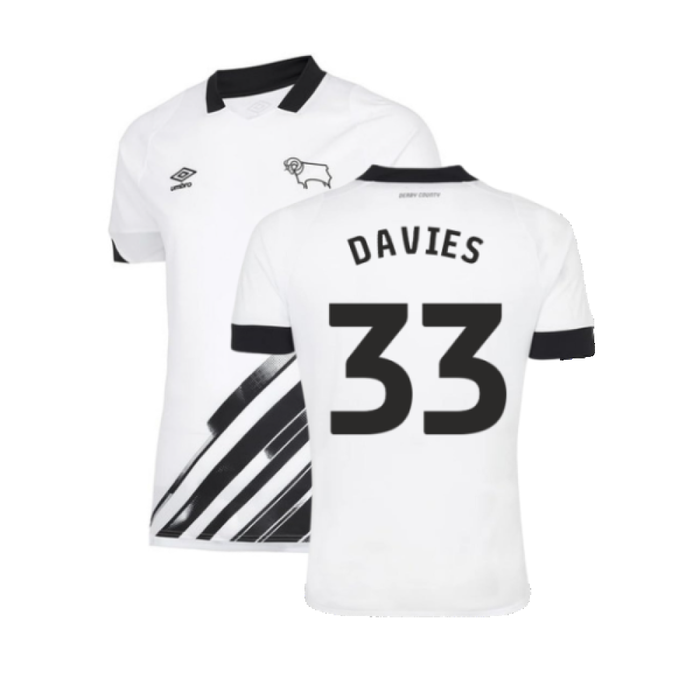 Derby County 2022-23 Home Shirt (Sponsorless) (S) (Davies 33) (Mint)