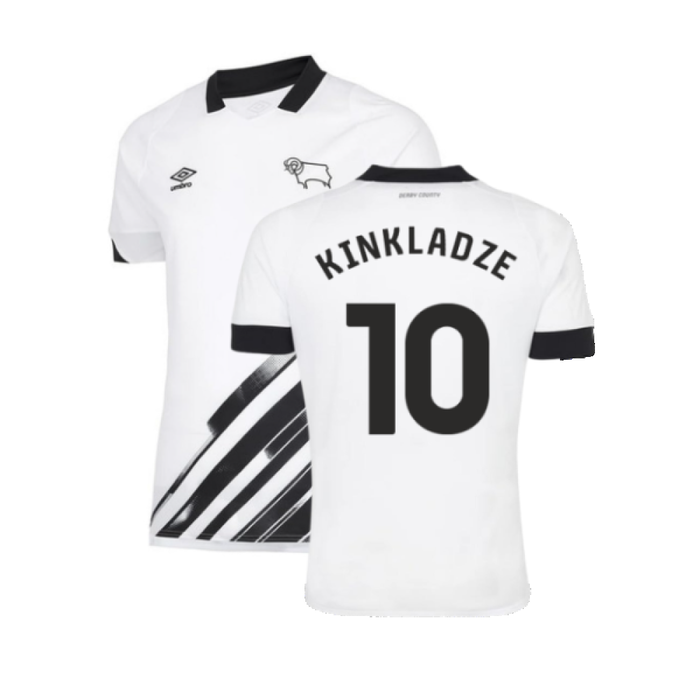 Derby County 2022-23 Home Shirt (Sponsorless) (L) (Kinkladze 10) (Mint)