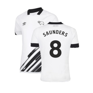 Derby County 2022-23 Home Shirt (Sponsorless) (L) (Saunders 8) (Mint)_0