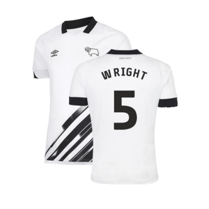 Derby County 2022-23 Home Shirt (Sponsorless) (S) (Wright 5) (Excellent)_0