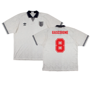 England 1990-92 Home Shirt (L) (Excellent) (Gascoigne 8)_0