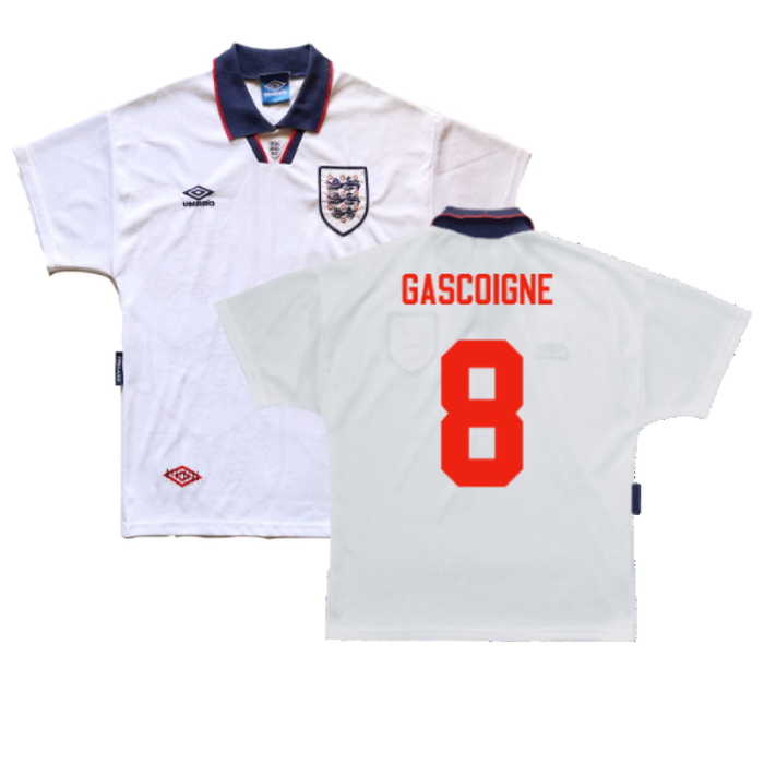 England 1993-1995 Home Shirt (XL) (Very Good) (Gascoigne 8)