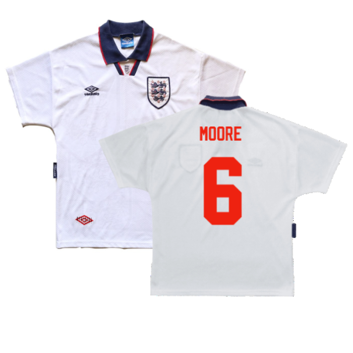 England 1993-1995 Home Shirt (L) (Good) (Moore 6)