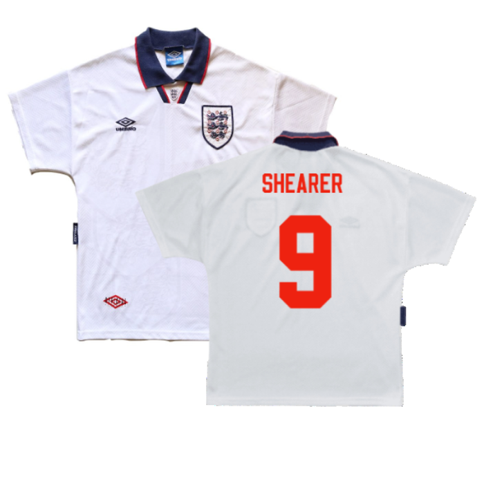 England 1993-1995 Home Shirt (XL) (Very Good) (Shearer 9)