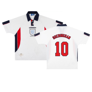 England 1997-99 Home Shirt (Good) (SHERINGHAM 10)_0