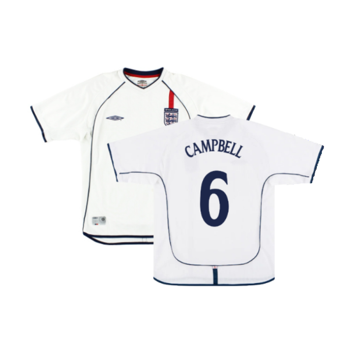 England 2001-03 Home Shirt (XL) (Very Good) (Campbell 6)