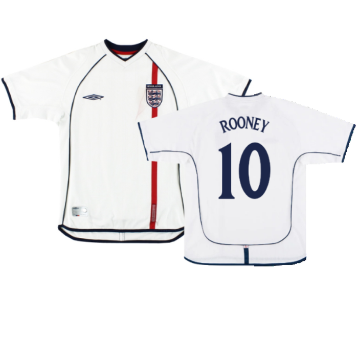 England 2001-03 Home Shirt (XL) (Good) (ROONEY 10)