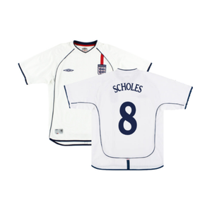 England 2001-03 Home Shirt (XXL) (Excellent) (Scholes 8)_0