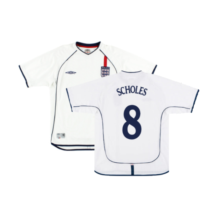 England 2001-03 Home Shirt (XXL) (Excellent) (Scholes 8)