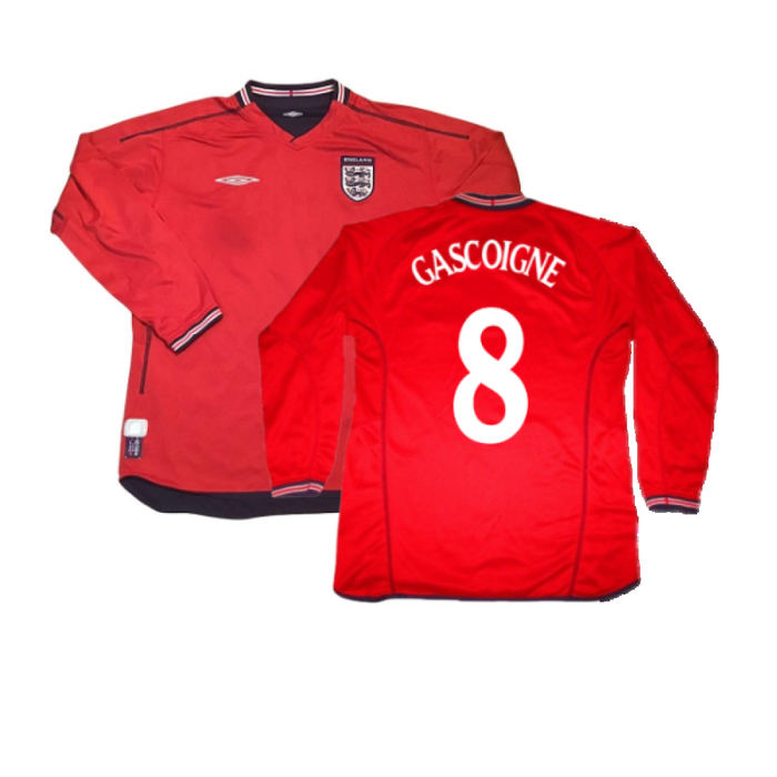 England 2002-04 Away L/S Shirt (L) (Good) (GASCOIGNE 8)